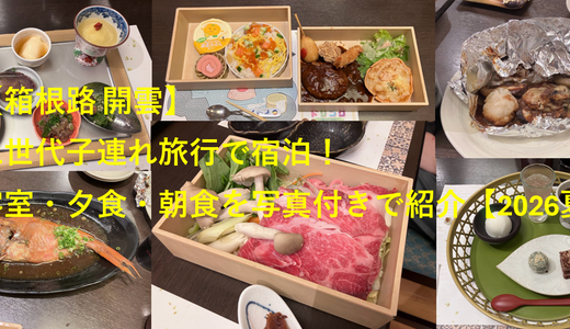 【箱根路 開雲】三世代子連れ旅行で宿泊！客室・夕食・朝食を写真付きで詳しくレビュー【2026夏】